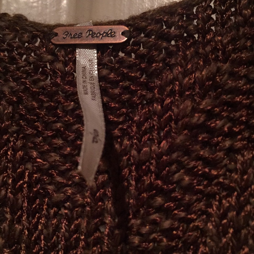 NWT Free People Racer Back Brown Sweater Tunic.S/P - Picture 2 of 6
